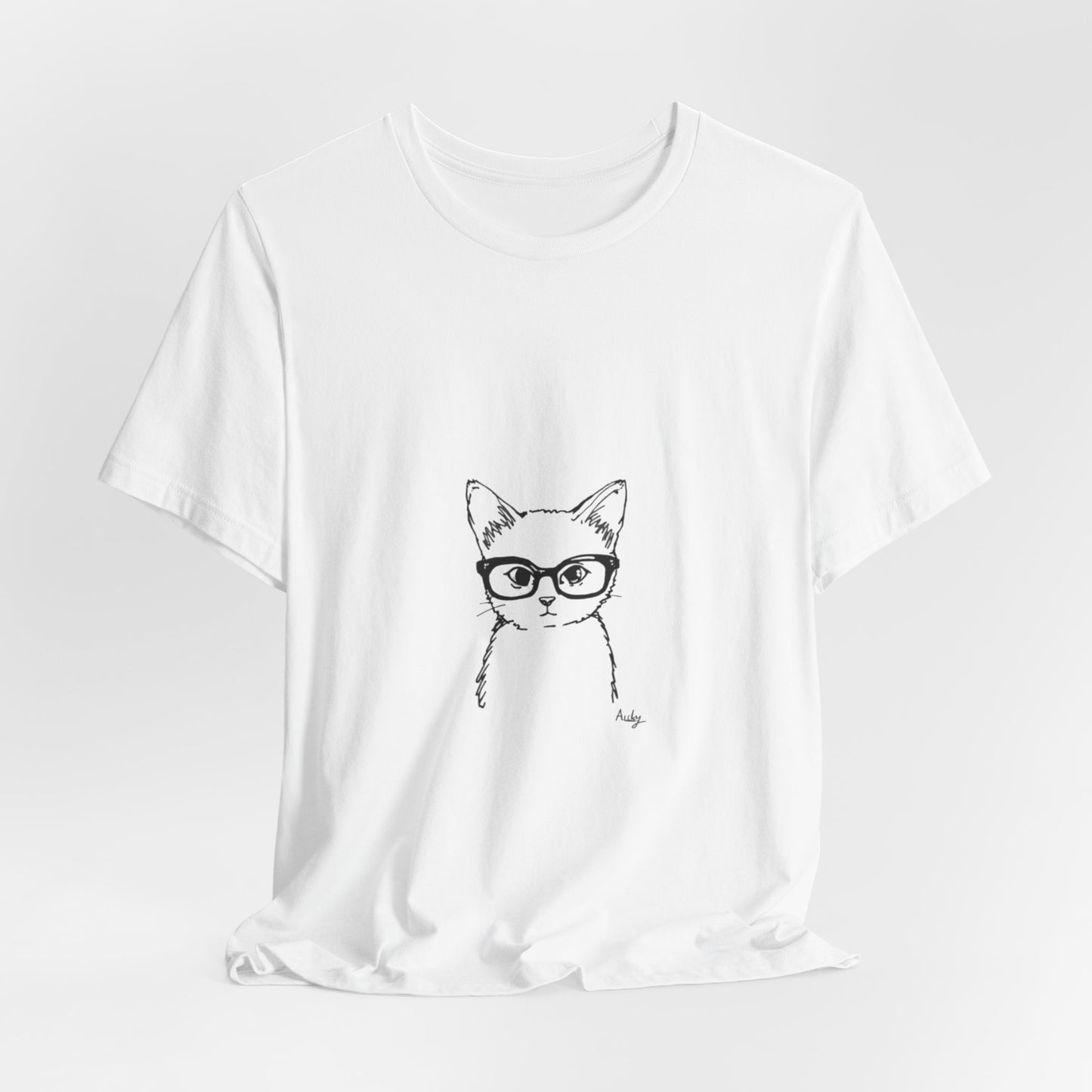 Cat with Glasses T-Shirt — Cute Geeky Kitty Graphic Tee