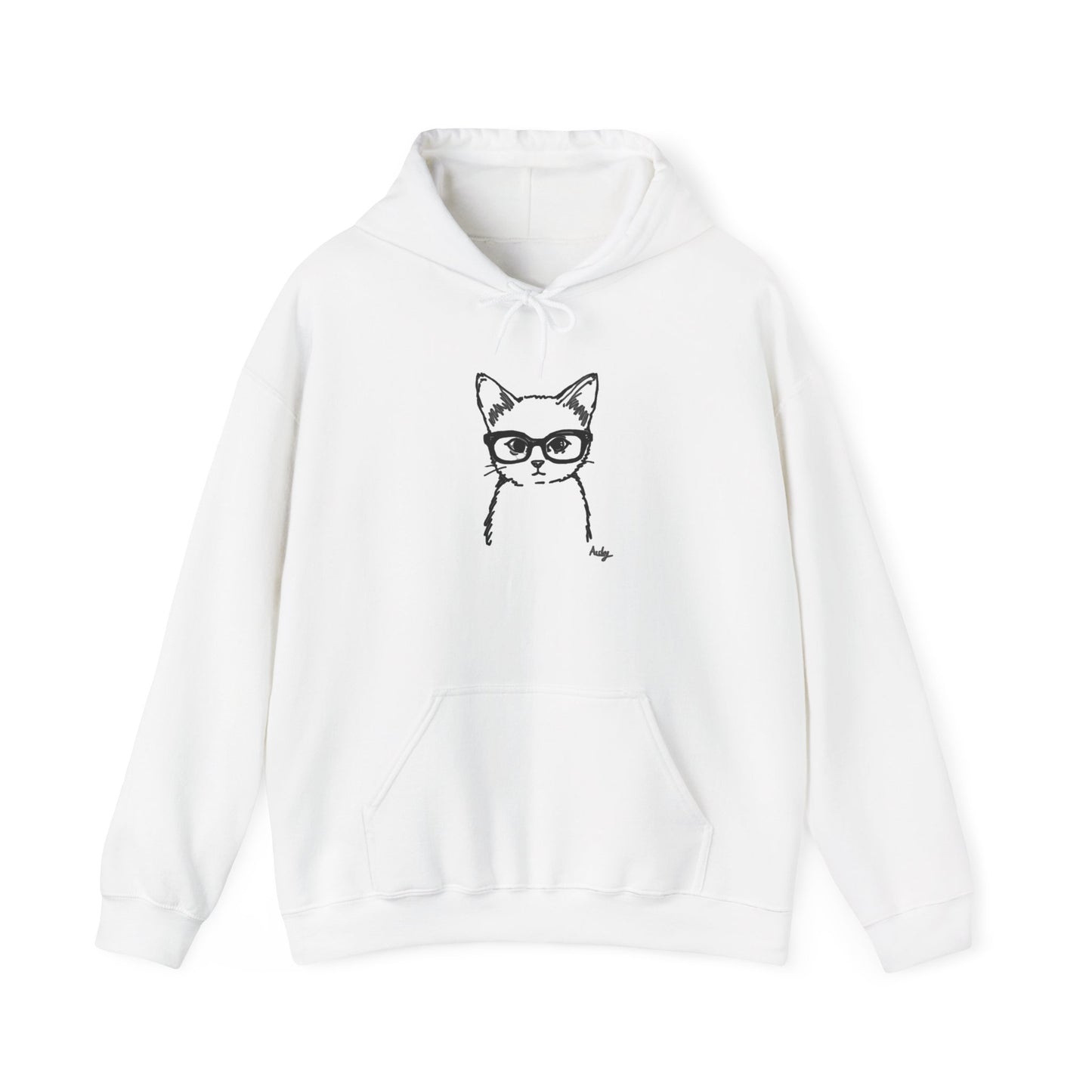 Cool Cat Hoodie – Minimal Sunglasses Cat Graphic Hooded Sweatshirt